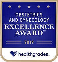 Healthgrades OB/GYN 2019 award badge